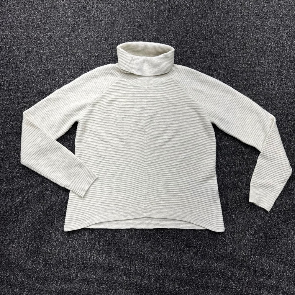 KUHL Turtleneck Ribbed Merino Blend Sweater Women Small White Excellent